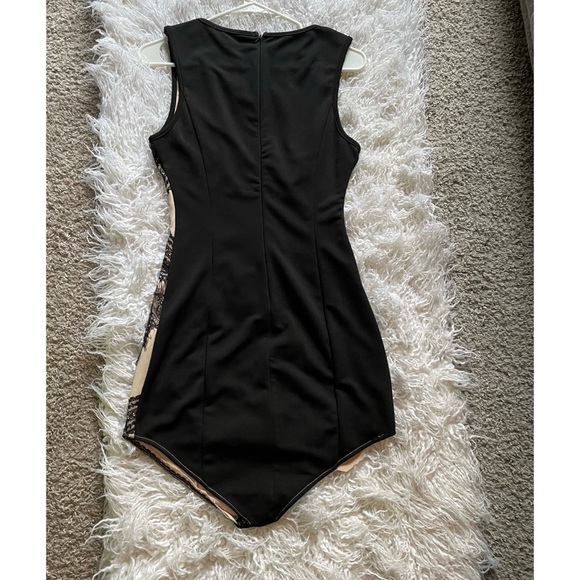 Black and Nude Angle Cut Dress - Picture 2 of 2